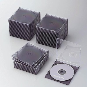 即納 代引不可 エレコム Blu-ray/DVD/CDケース(スリム/PS/1枚収納)/クリアブラック CCD-JSCS50CBK