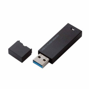 代引不可 キャップ式 USBメモリ 32GB 高速 USB3.1(Gen1) データ転送 ストラップホール装備 ブラック エレコム MF-MSU3B32GBK/H