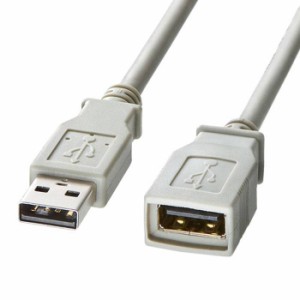 パソコン用 USB2.0 延長ケーブル USB Aコネクタ 1m コード 配線 ホワイト サンワサプライ KB-USB-E1K2