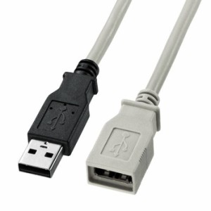 パソコン用 USB2.0 延長ケーブル USB Aコネクタ 2m コード 配線 ホワイト サンワサプライ KU-EN2K