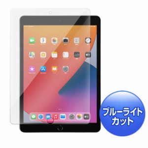 即納 代引不可 第8/7世代iPad10.2インチ用 液晶保護ガラス ブルーライトカット強化ガラスフィルム 0.33mm サンワサプライ LCD-IPAD102GBC