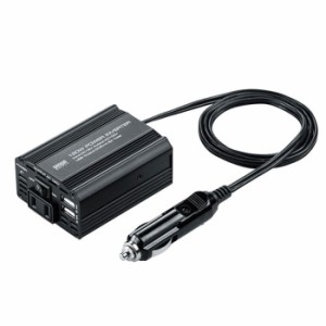 代引不可 カーインバーター 120W USB電源2ポート搭載 カーチャージャー 車載充電器 スマホ タブレット コンパクト サンワサプライ CAR-CH