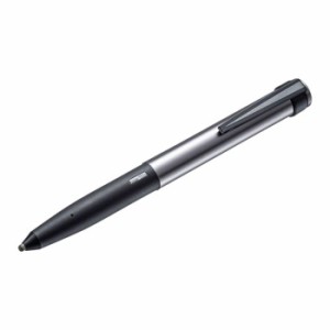 即納 代引不可 電池式 タッチペン 極細 先端直径約2.8mm クリップ付 スタイラス 操作性 耐久性 スマホ タブレット ブラック サンワサプラ