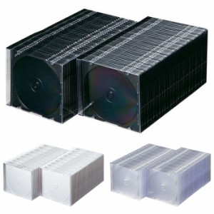 代引不可 Blu-ray・DVD・CDケース スリムタイプ 100枚セット 薄さ約5mm プラケース メディアケース 耐久性 高品質 保管 収納 便利 サンワ