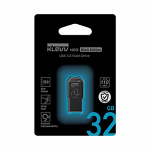 USB3.0メモリー NEO Black Edition 32GB KLEVV 110MB/s Windows/Mac/USBマスストレージクラス対応 ストラップホール付 グリーンハウス U0