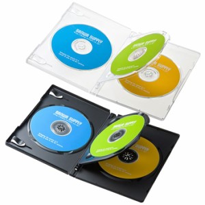 代引不可 DVDトールケース 3枚収納 10枚セット インデックスカード付属 Blu-ray DVD CD メディアケース 収納 整理 保管 サンワサプライ D