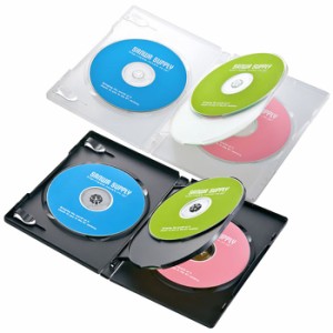 代引不可 DVDトールケース 4枚収納 10枚セット インデックスカード付属 Blu-ray DVD CD メディアケース 収納 整理 保管 サンワサプライ D