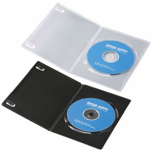 代引不可 スリムDVDトールケース 1枚収納 10枚セット インデックスカード付属 Blu-ray DVD CD メディアケース 収納 整理 保管 サンワサプ