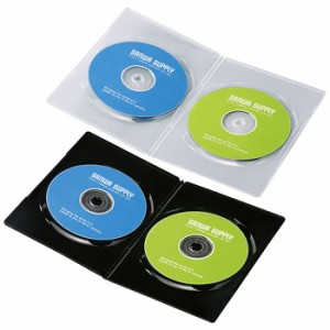 即納 代引不可 スリムDVDトールケース 2枚収納 10枚セット インデックスカード付属 Blu-ray DVD CD メディアケース 収納 整理 保管 サン