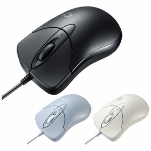 代引不可 静音有線ブルーLEDマウス イオプラス 小型 持ちやすい スムーズ操作 有線マウス LEDマウス テレワーク テレ学習 サンワサプライ