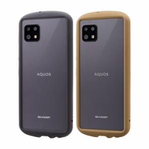 AQUOS sense6 SH-54B/SHG05 耐衝撃 背面クリアケース madeu スリム ハイブリッド ストラップホール付 LEPLUS LP-21WQ1SCP