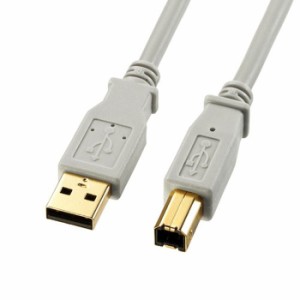 USB2.0ケーブル 0.3m USBケーブル PC USB周辺機器 接続 2重シールド ツイストペア線 金メッキコネクタ ライトグレー サンワサプライ KU20
