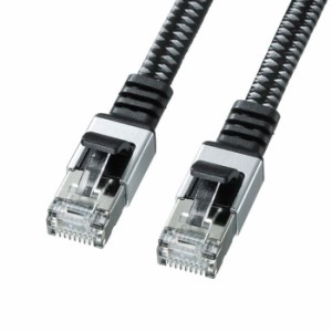 即納 代引不可 LANケーブル CAT6A 15m フラットタイプ メッシュ素材 10ギガビットイーサネット対応 超高速 ツメ折れ防止カバー付 ブラッ