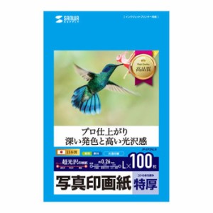 代引不可 インクジェット写真印画紙 特厚タイプ Lサイズ 100枚 超光沢 インクジェットプリンター 写真用紙 プロ並みの仕上り 速乾性 保存