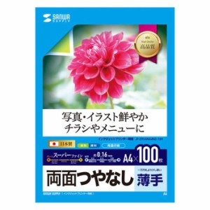 代引不可 インクジェットプリンター用紙 A4 100枚入 両面印刷 スーパーファイン つやなし マット紙 薄手 日本製 写真 イラスト チラシ メ