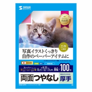 即納 代引不可 インクジェットプリンター用紙 A4 100枚入 両面印刷 スーパーファイン つやなし マット紙 厚手 日本製 写真 イラスト ペー