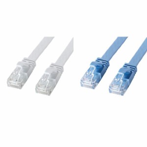 代引不可 LANケーブル CAT6A フラットLANケーブル 15m 高弾力PVC製ケーブル ツメ折れ防止カバー付 10Gビットイーサネット対応 サンワサプ