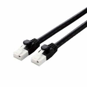 即納 代引不可 LANケーブル CAT6A 5m 高速 10Gbps ストレート 爪折れ防止  ブラック エレコム LD-GPAT/BK5/RS