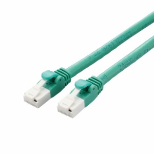 即納 代引不可 LANケーブル CAT6A 5m 高速 10Gbps ストレート 爪折れ防止  グリーン エレコム LD-GPAT/GN5/RS