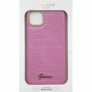 GUESS（ゲス） iPhone14 Plus クロコ調 ケース ピンク エアージェイ GUHCP14MHGCRHP