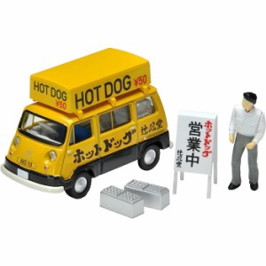 1/64 LV-201a スバル サンバー ライトバン ホットドッグ屋 黄/黒 フィギュア付  模型 ミニカー 車 コレクション トミーテック 321446