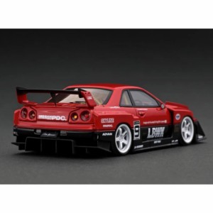 イグニッションモデル 1/43 LB-ER34 Super Silhouette SKYLINE Red/Black #9  模型 ミニカー 車 コレクション ティーケー・カンパニー IG