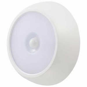 屋外でも使える LEDセンサーライト 防水性能IPX4 防まつ形 明暗・人感センサー式 単2形×4本使用 昼白色 ホワイト  OHM NIT-BLA6JM-2
