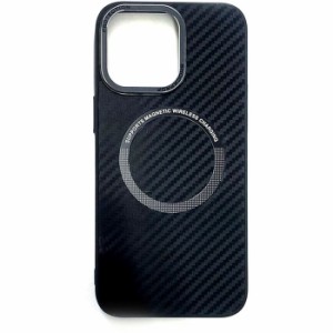 iPhone15 Pro Max用 磁気ワイヤレス充電対応 薄型＆スリム背面ケース カーボン エアージェイ AC-P23PX-CBM