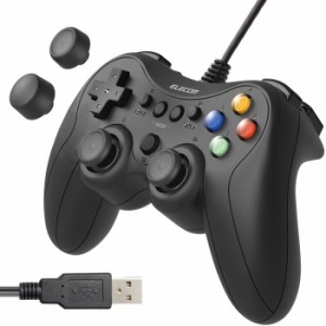 即納 代引不可 ゲームパッド PC コントローラー USB接続 Xinput PS系ボタン配置 FPS仕様 13ボタン 高耐久ボタン 振動 スティックカバー交