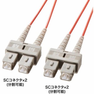 代引不可 メガネ型光ファイバケーブル（マルチ50μm、SC×2-SC×2、1m） サンワサプライ HKB-SCSC5-01N