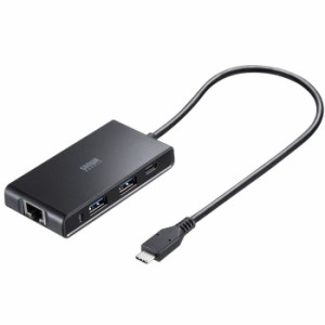 代引不可 USB Type-Cハブ付き ギガビットLANアダプタ サンワサプライ USB-3TCLS8BK