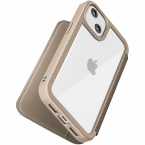 iPhone 14 iPhone 13 6.1インチ 用 手帳型 ガラス フリップ ケース カバー ベージュ PGA PG-22KGF02BE