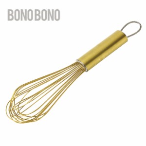 BONO BONO 25cm フープ付 泡立て器 オーバルハンドルホイッパー ブラスカラー 調理器具 スパイス HLLH2130