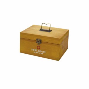 即納 救急箱 ファーストエイドボックス ミニ 木製 ウッド 収納ボックス 仕切り板付き 救急ボックス 薬箱 薬入れ ボックス おしゃれ 現代