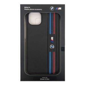 iPhone14 Plus ケース カバー BMW トリコロールラインデザイン 背面ケース ブラック 黒 バックケース M COLLECTION エアージェイ BMHCP14