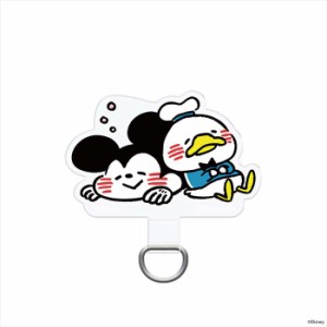 ダイカットストラップホルダー カナヘイ画 LINEスタンプアート ミッキー＆フレンズ キャラクター 挟むだけ ストラップホルダー ストラッ