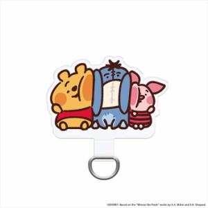 ダイカットストラップホルダー カナヘイ画 LINEスタンプアート くまのプーさん キャラクター 挟むだけ ストラップホルダー ストラップホ