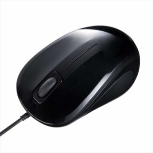 即納 代引不可 抗菌・静音有線ブルーLEDマウス ブラック USB A接続 有線マウス 静音マウス サンワサプライ MA-YBSK315BK