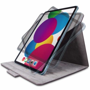 即納 代引不可 iPad 第10世代 フラップケース ソフトレザー 360度回転 ブラック ケース カバー iPadケース エレコム TB-A22R360BK