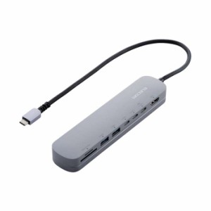 即納 代引不可 USB Type C ドッキングステーション ハブ 8-in-1 PD 85W出力 USB-C ×3 USB-A ×2 HDMI ×1 SD+microSD ×1  シルバー エ