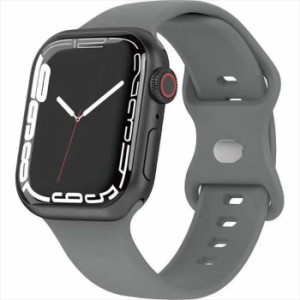 Apple Watch 41/40/38mm対応 シリコンバンド グレー アップルウォッチ ベルト バンド シリコン カラー シンプル うぃすたりあ GRK-WS10GR