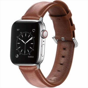 Apple Watch 49/45/44/42mm対応 レザーバンド ブラウン アップルウォッチ ベルト バンド PUレザー おしゃれ シンプル うぃすたりあ GRK-W