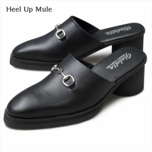 メンズサンダル ヒールアップミュール サンダル ブラック 男性用 メンズ ヒールミュール ヒール高7cm HEEL UP MULE glabella glbt-259-*-