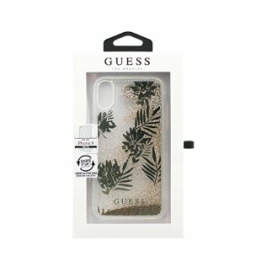 iPhoneX ハード ケース GUESS ゲス 公式ライセンス商品 HARD CASE PALM SPRING GLITTER GOLD パームゴールド エアージェイ GUHCPXGLUPRG