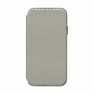 iPhone15 Pro 対応 ケース カバー ガラスフリップケース グレー 手帳型 カードポケット 強化ガラス 耐衝撃 背面クリア Premium Style PG-