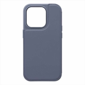 iPhone15 Pro 対応 ケース カバー バックフリップケース ブルー 背面手帳タイプ カードポケット iPhoneカバー iPhoneケース Premium Styl