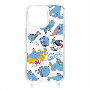 iPhone15 Pro 対応 ケース カバー ショルダーストラップホール付クリアハイブリッドケース ジーニー Disney キャラクター iPhoneケース i