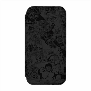 iPhone15 Plus 対応 ケース カバー ガラスフリップケース マーベル 手帳型 カードポケット 強化ガラス 背面クリア MARVEL キャラクター P