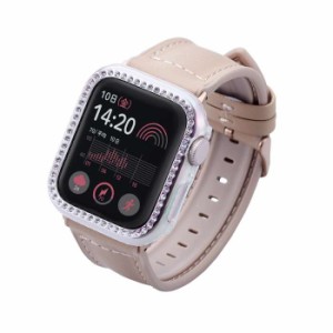 代引不可 Apple Watch SE 40mm用&me ハードバンパー ストーン付 オーロラクリア アップルウォッチ カバー バンパー ハード ケース 側面保