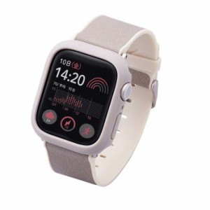 代引不可 Apple Watch SE 40mm用&me ハードバンパー ラバーコート グレージュ アップルウォッチ カバー バンパー ハード ケース 側面保護